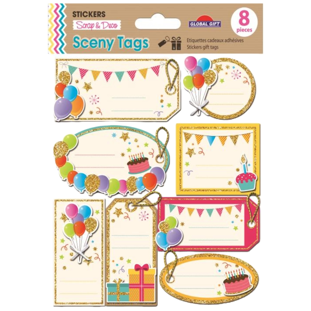 STICKERS GLOBAL GIFT 440306 SCENY TAG 7X14CM