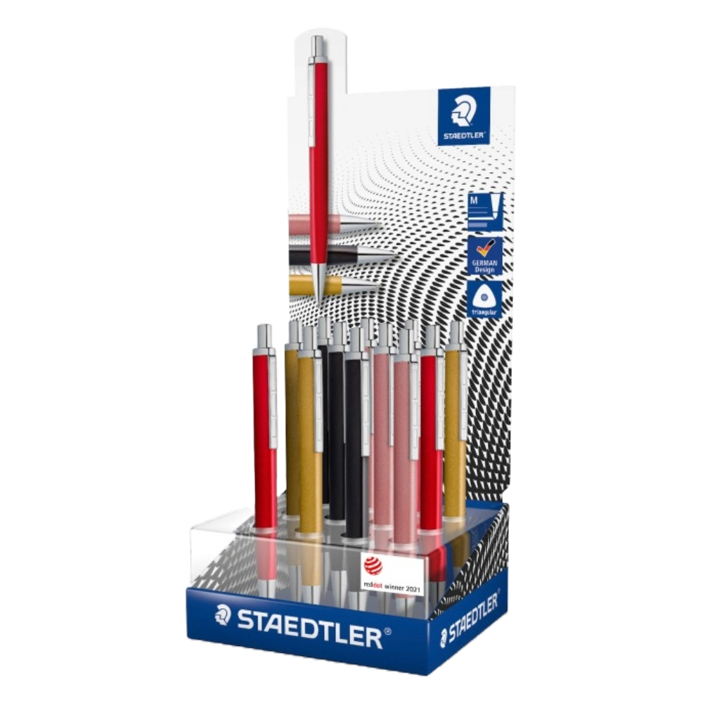 ΣΤΥΛΟ STAEDTLER ΔΙΑΡΚΕΙΑΣ 444 TRIPLUS BALL ΜΕΤΑΛΛΙΚΟ (ΣΤΑΝΤ=12 ΤΕΜ. ΑΣΟΡΤΙ) 444M SCA12
