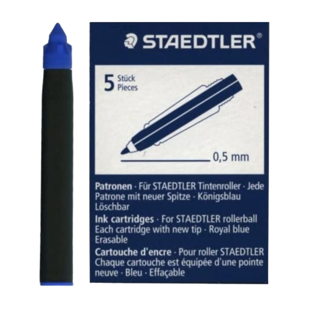 ΑΝΤΑΛΛΑΚΤΙΚΑ STAEDTLER ΑΜΠΟΥΛΕΣ ROLLER 485-3 ΜΠΛΕ (= 5 ΤΕΜ)