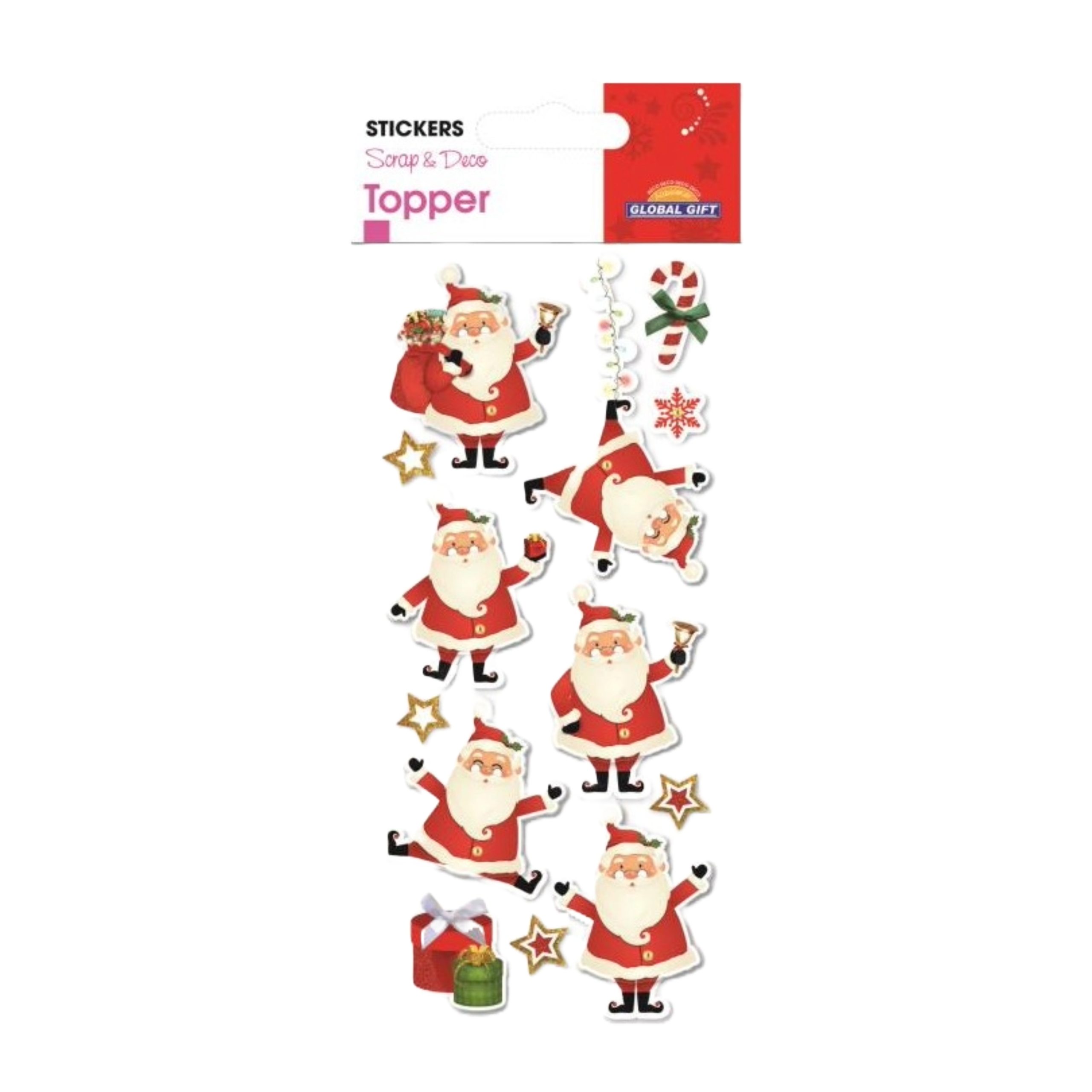 STICKERS CHRISTMAS SCENY/TOPPER 8X12CM 510071 GLOBAL GIFT