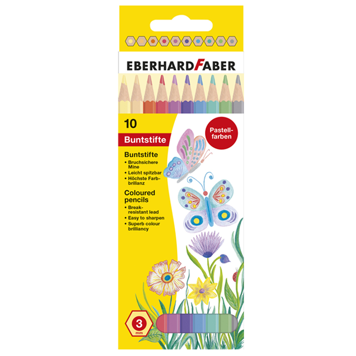 ΞΥΛΟΜΠΟΓΙΕΣ 3MM EFA FABER 5148-10 10 ΠΑΣΤΕΛ ΧΡΩΜΑΤΑ