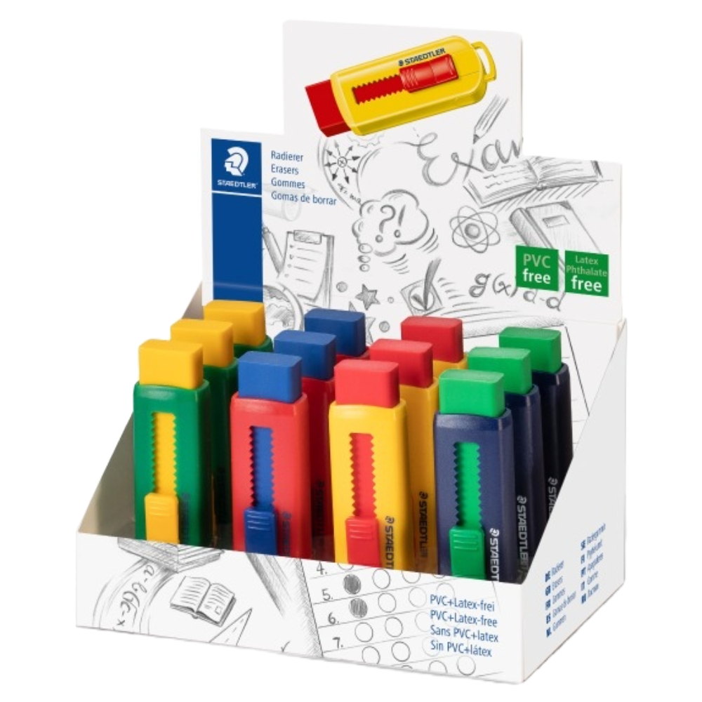 ΓΟΜΟΛΑΣΤΙΧΑ STAEDTLER 525PSI-S RADETT PVC-FREE ΝΕΟΝ (+ΣΥΡΟΜΕΝΟ ΜΗΧΑΝΙΣΜΟ +ΣΤΟΠ)