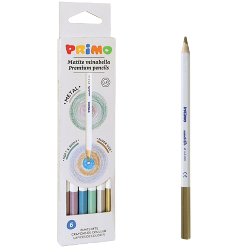 ΞΥΛΟΜΠΟΓΙΕΣ PRIMO MINABELLA 3.8MM METAL, (KOYTI 6 ΧΡΩΜΑΤΩΝ) CMP 5252MINAB6M