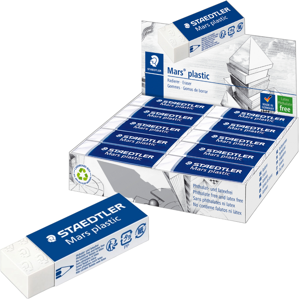 ΓΟΜΟΛΑΣΤΙΧΑ STAEDTLER 526 50 ΛΕΥΚΗ ΣΧΕΔΙΟΥ MARS PLASTIC (ΠΑΚ= 20 ΤΕΜ) 65X23X13MM