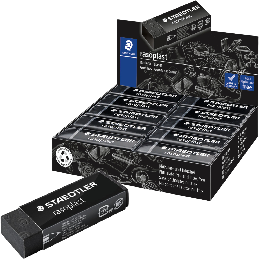 ΓΟΜΟΛΑΣΤΙΧΑ STAEDTLER 526 B20-9 ΜΑΥΡΗ RASOPLAST (ΠΑΚ= 20 ΤΕΜ) 65X23X13MM