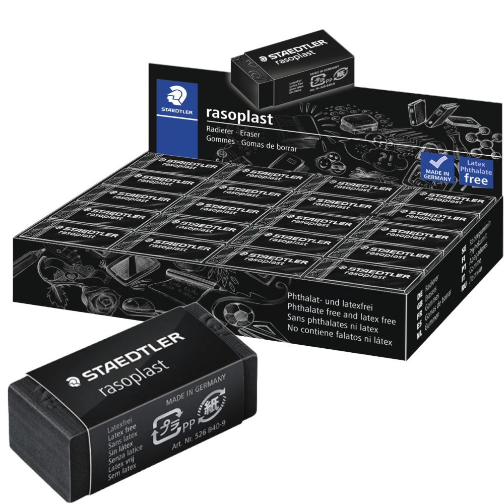 ΓΟΜΟΛΑΣΤΙΧΑ STAEDTLER 526 B40-9 ΜΑΥΡΗ RASOPLAST (ΠΑΚ= 40 ΤΕΜ) 33X16X13MM