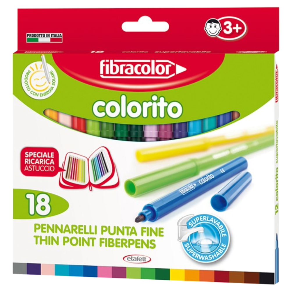 ΜΑΡΚΑΔΟΡΟΙ FIBRA (ΛΕΠΤΟΙ) COLORITO 18 ΧΡΩΜ (2,9MM) 539SW18S