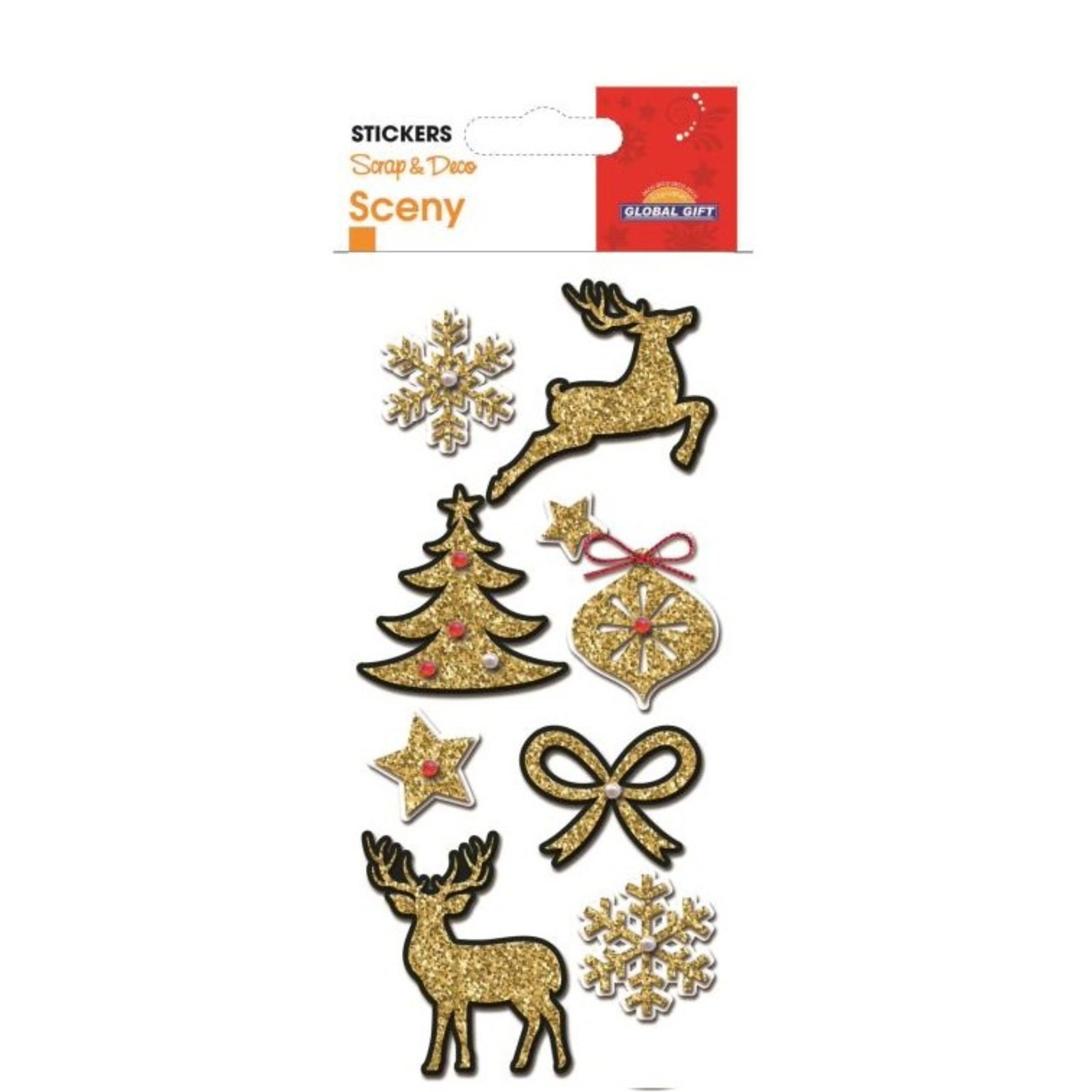 STICKERS CHRISTMAS SCENY 8X12CM 540059 GLOBAL GIFT