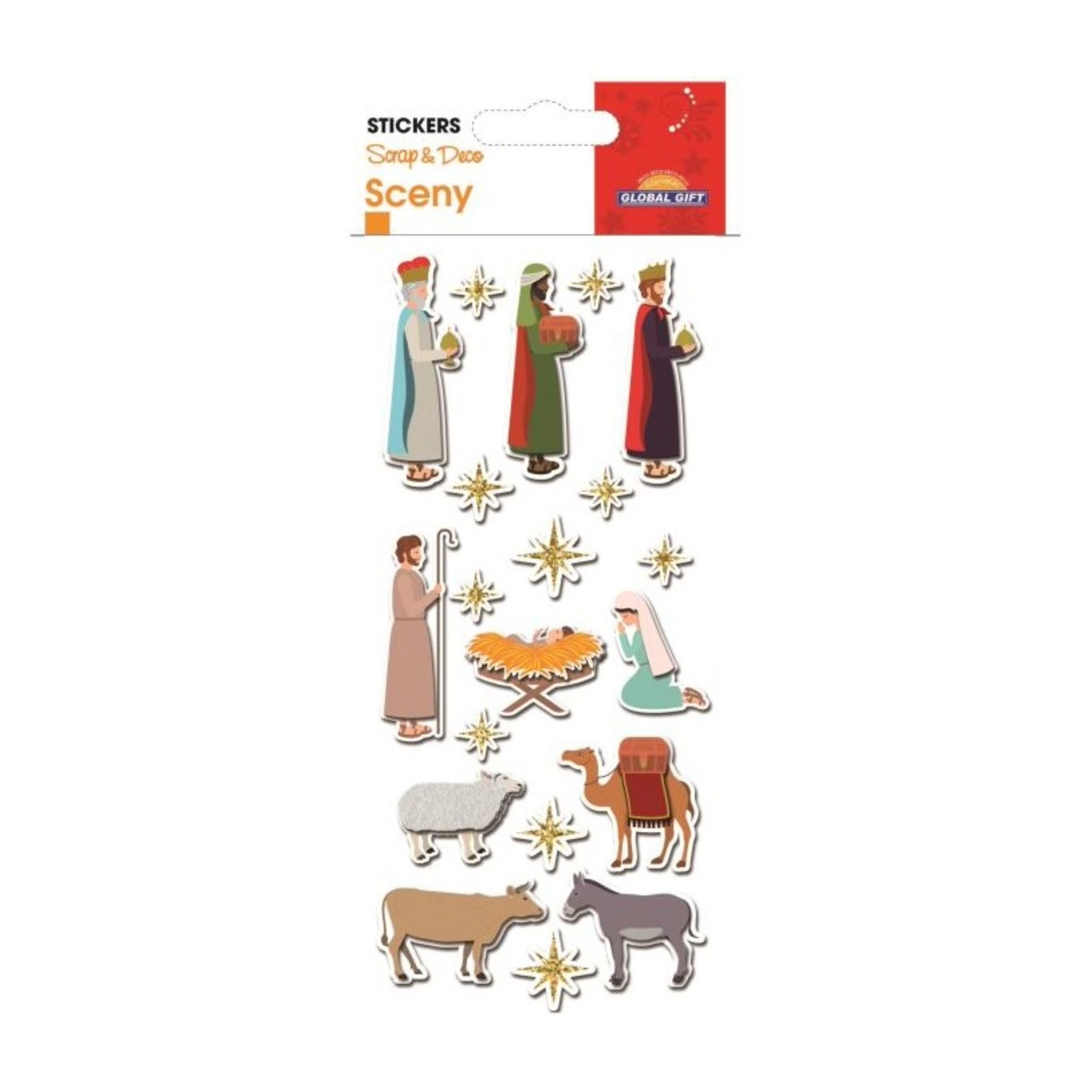 STICKERS CHRISTMAS SCENY 8X12CM 540061 GLOBAL GIFT