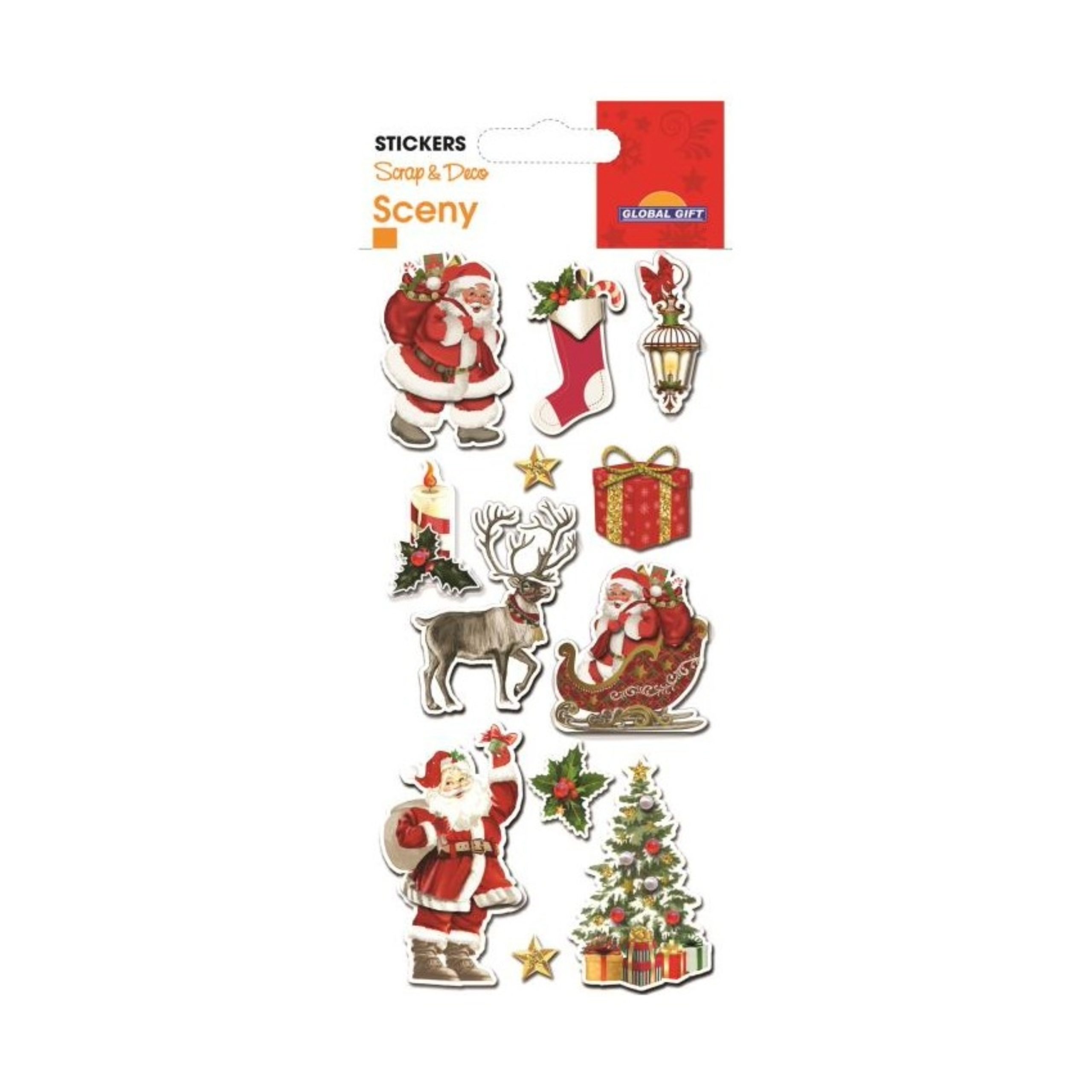 STICKERS CHRISTMAS SCENY 8X12CM 540062 GLOBAL GIFT