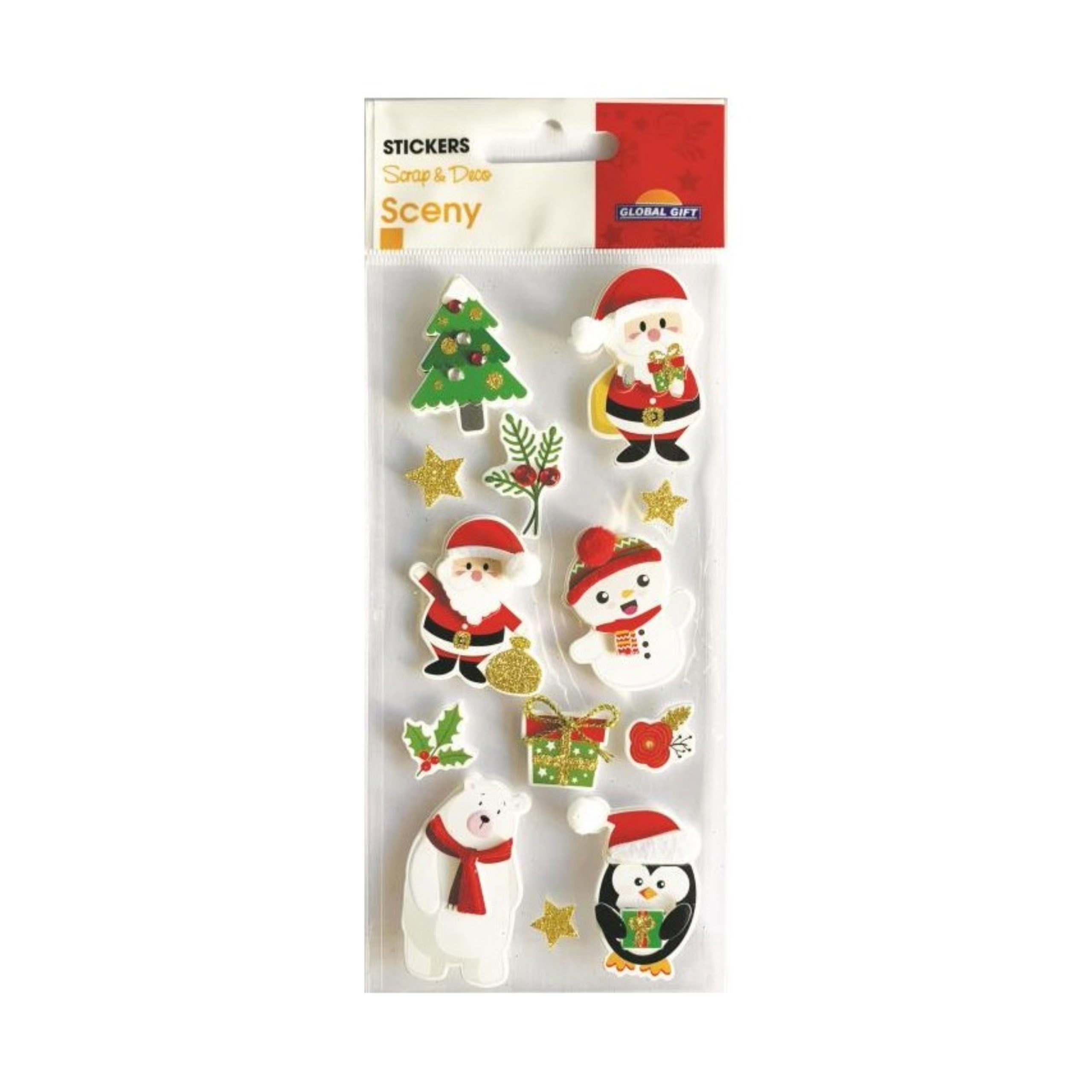 STICKERS CHRISTMAS SCENY 8X12CM 540063 GLOBAL GIFT