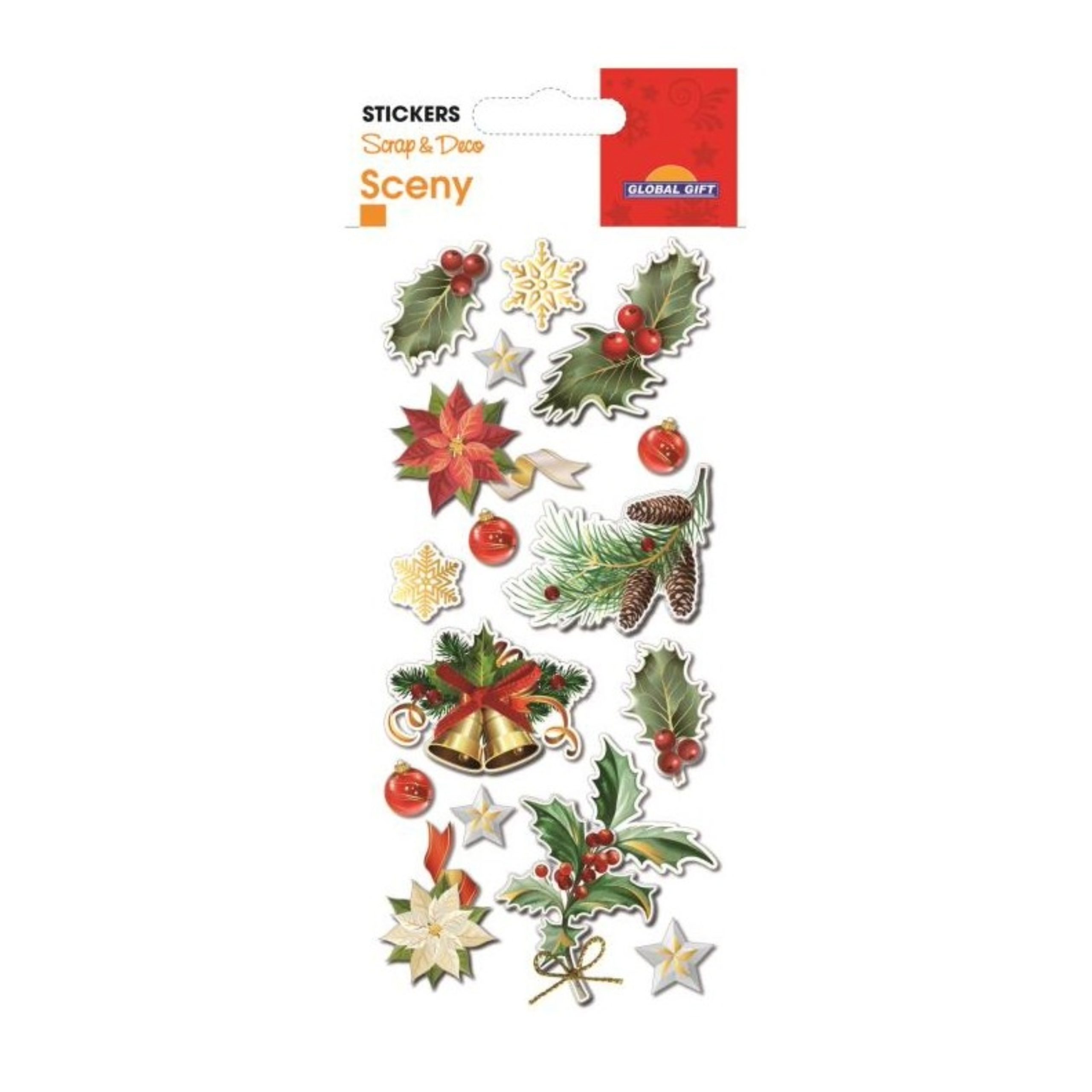 STICKERS CHRISTMAS SCENY 8X12CM 540065 GLOBAL GIFT