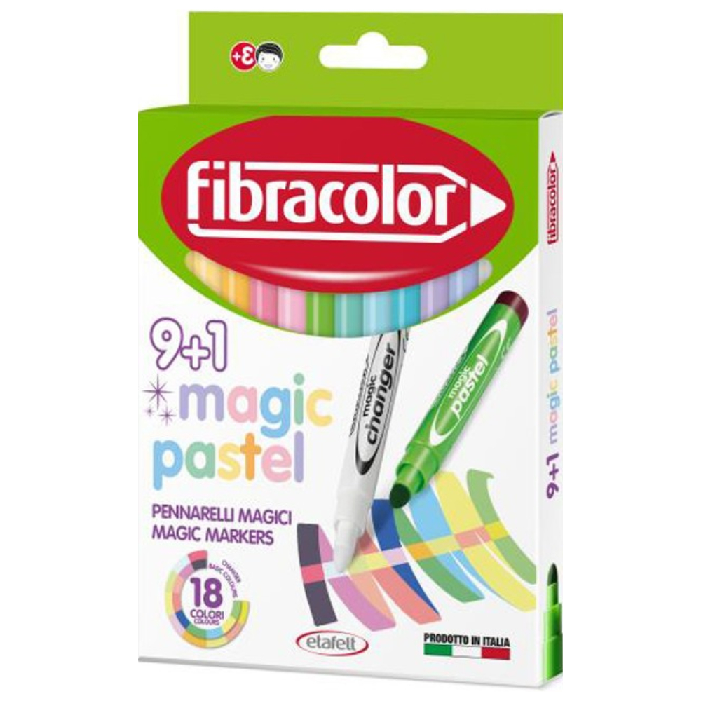 ΜΑΡΚΑΔΟΡΟΙ FIBRA MAGIC 9+1 PASTEL 540MA010SEP