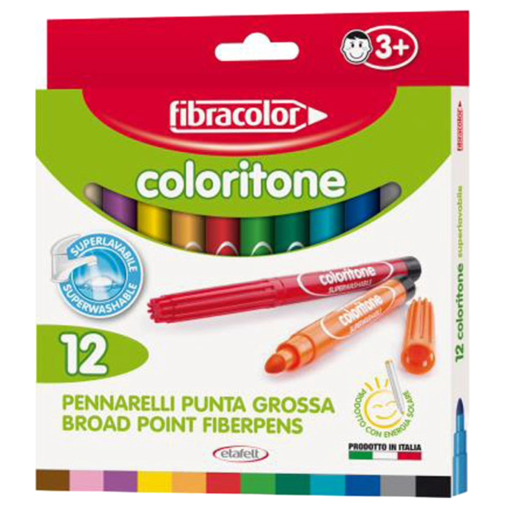 ΜΑΡΚΑΔΟΡΟΙ FIBRA (ΧΟΝΔΡΟΙ) COLORITONE 12 ΧΡΩΜ (5MM) 540SW12SE