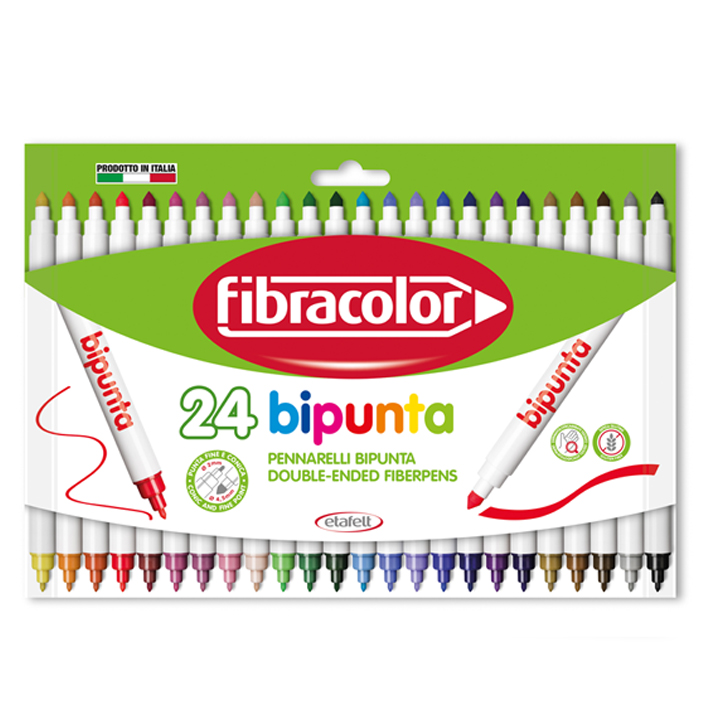 ΜΑΡΚΑΔΟΡΟΙ FIBRA (2 ΜΥΤΕΣ) BIPUNTA 24 ΧΡΩΜ 544SW24S