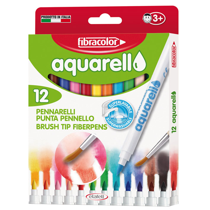 ΜΑΡΚΑΔΟΡΟΙ FIBRA ΑΚΟΥΑΡΕΛΑΣ 12 ΧΡΩΜ (ΜΥΤΗ ΠΙΝΕΛΟ) 550AQ012SE