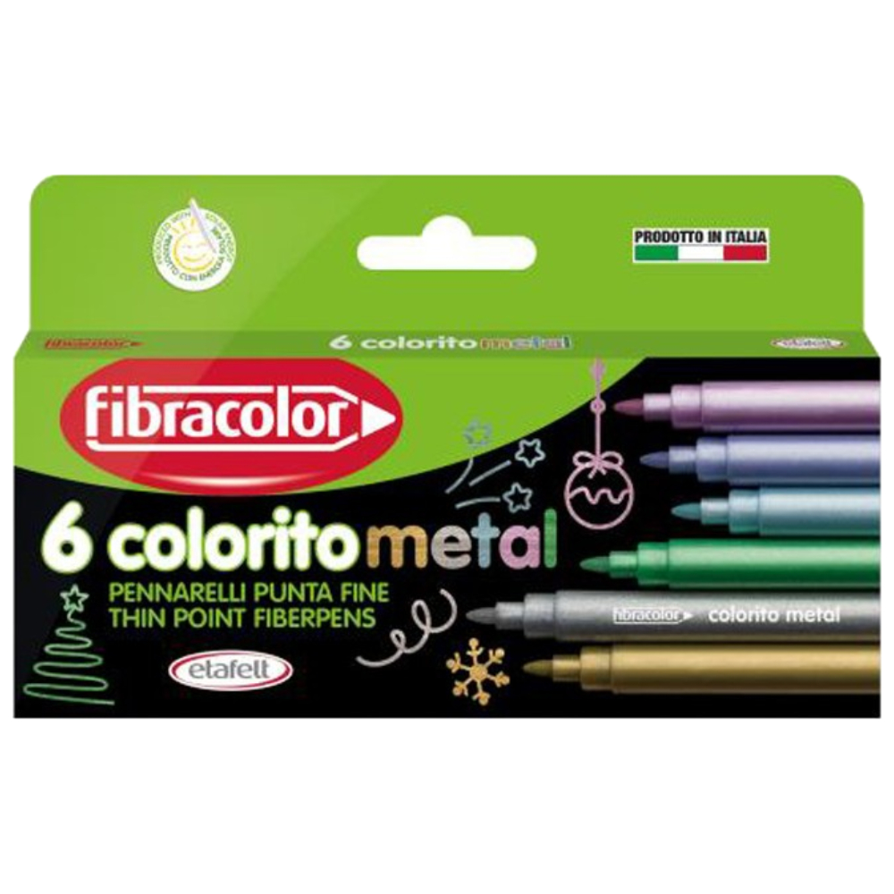ΜΑΡΚΑΔΟΡΟΙ FIBRA COLORITO (3mmΙ) METAL 6 ΤΕΜ 550MZ006SE
