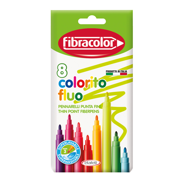 ΜΑΡΚΑΔΟΡΟΙ FIBRA COLORITO (3mm) FLUO 8 ΤΕΜ 550SW008SE