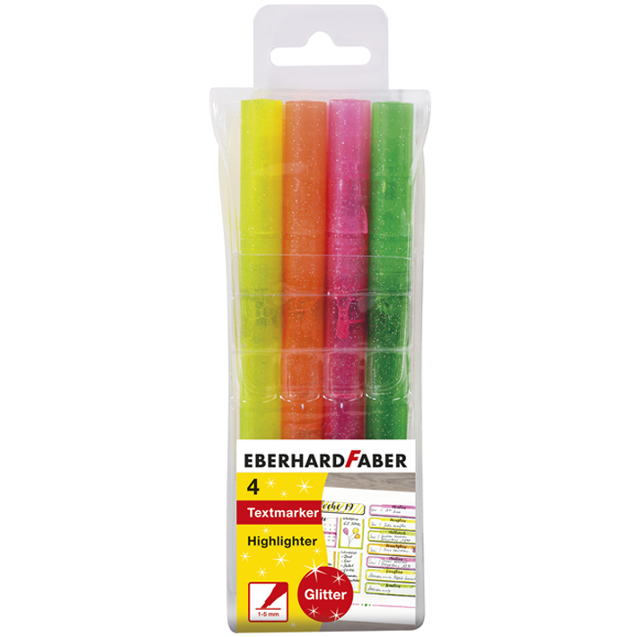 ΜΑΡΚΑΔΟΡΟΙ ΥΠΟΓΡΑΜΜΙΣΗΣ GLITTER 4 ΧΡΩΜΑΤΑ (BLISTER) EFA 5514-04