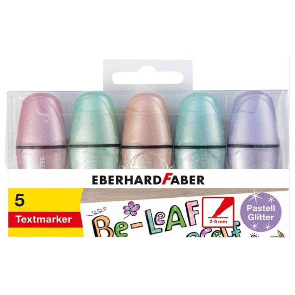 ΜΑΡΚΑΔΟΡΟΙ ΥΠΟΓΡΑΜΜΙΣΗΣ ΜΙΝΙ GLITTER 5 ΠΑΣΤΕΛ ΧΡΩΜΑΤΑ (BLISTER) EFA 5514-09