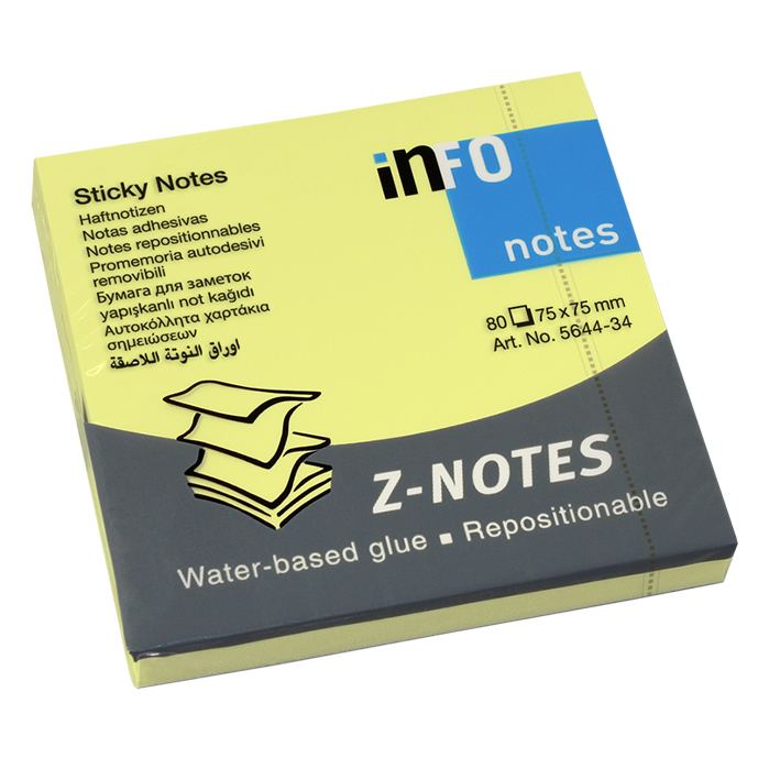 NOTES INFO ΖΙΚ-ΖΑΚ 75x75mm 80φ 5644-34 BRILLIANT