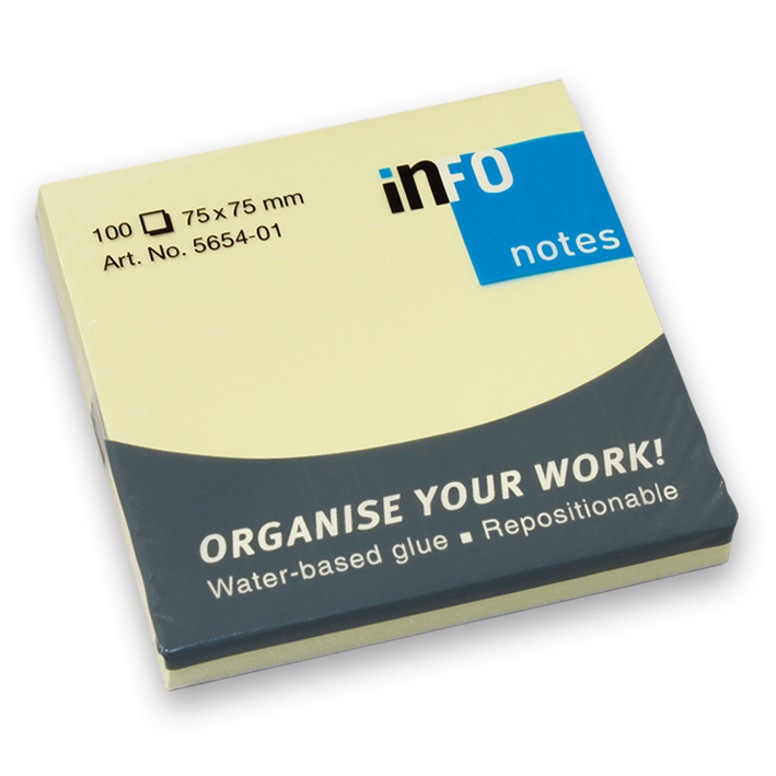 NOTES INFO 75x75mm 100φ 5654-01 ΚΙΤΡΙΝΑ