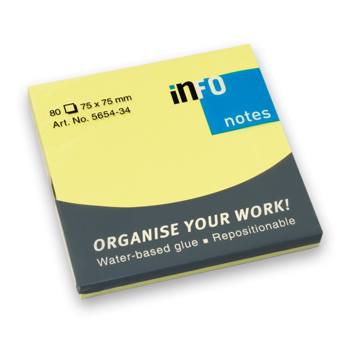 NOTES INFO 75x75mm 80φ 5654-34 BRILLIANT ΚΙΤΡΙΝΑ