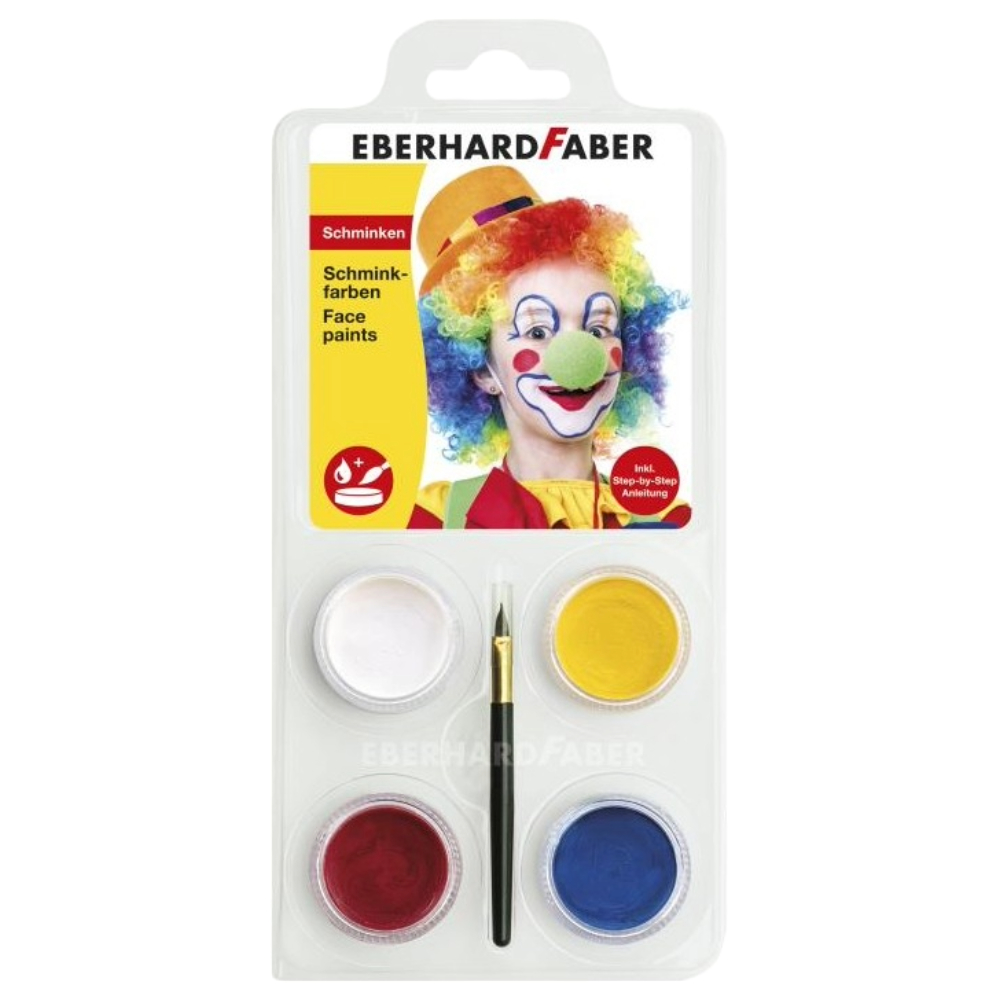 ΧΡΩΜΑΤΑ ΠΡΟΣΩΠΟΥ EFA 5790-24 ΝΕΡΟΜΠΟΓΙΕΣ + ΠΙΝΕΛΟ CLOWN 4 ΧΡΩΜΑΤΩΝ