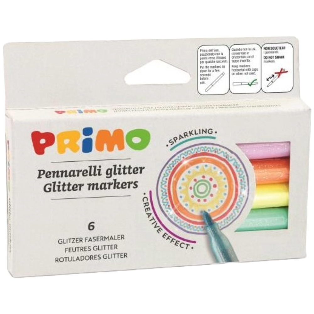 ΜΑΡΚΑΔΟΡΟΙ PRIMO GLITTER ΣΕΤ 6 ΧΡΩΜΑΤΩΝ 6014PEN6M