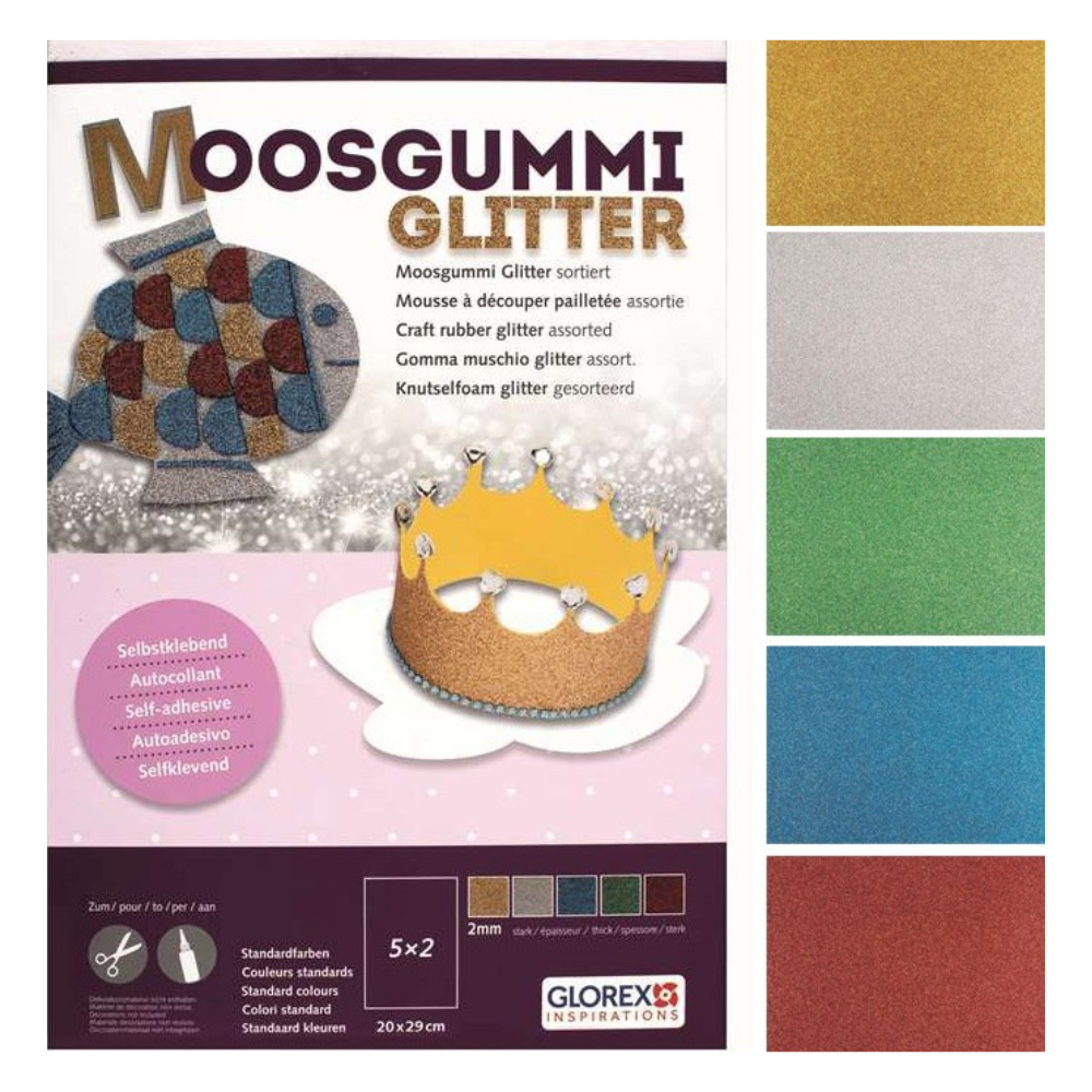 ΑΦΡΩΔΗ ΦΥΛΛΑ A4 20x30 GLITTER ΜΠΛΟΚ=10 ΤΕΜ. (x5 ΧΡΩΜ) GLOREX 62245028