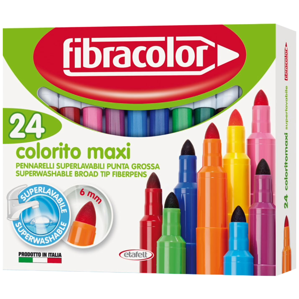 ΜΑΡΚΑΔΟΡΟΙ FIBRA (ΧΟΝΔΡΟΙ) COLORITO MAXI 24 ΧΡΩΜ (6ΜΜ) 630SW024SC