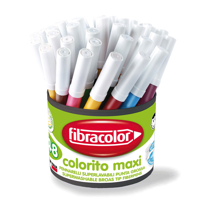 ΜΑΡΚΑΔΟΡΟΙ FIBRA (ΧΟΝΔΡΟΙ) COLORITO MAXI ΣΕΤ=48 ΤΕΜ (6ΜΜ) 630SW048BA