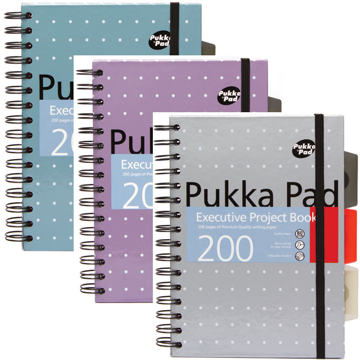 ΤΕΤΡΑΔΙΟ ΣΠΙΡΑΛ PUKKA MET-6336 A5 3Θ EXECUTIVE (+ΤΡΥΠΕΣ+ΛΑΣΤΙΧΟ) 200ΣΕΛ. 80GSM (3 ΑΣΟΡΤΙ)