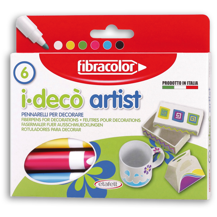 ΜΑΡΚΑΔΟΡΟΙ FIBRA I-DECO ARTIST 6 ΧΡΩΜ 640G06S