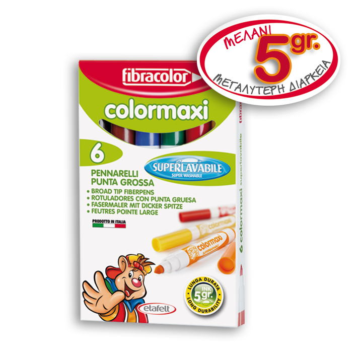 ΜΑΡΚΑΔΟΡΟΙ FIBRA (ΧΟΝΔΡΟΙ) COLORMAXI . 6 XΡΩΜ (6MM) 5gr 640SW06S