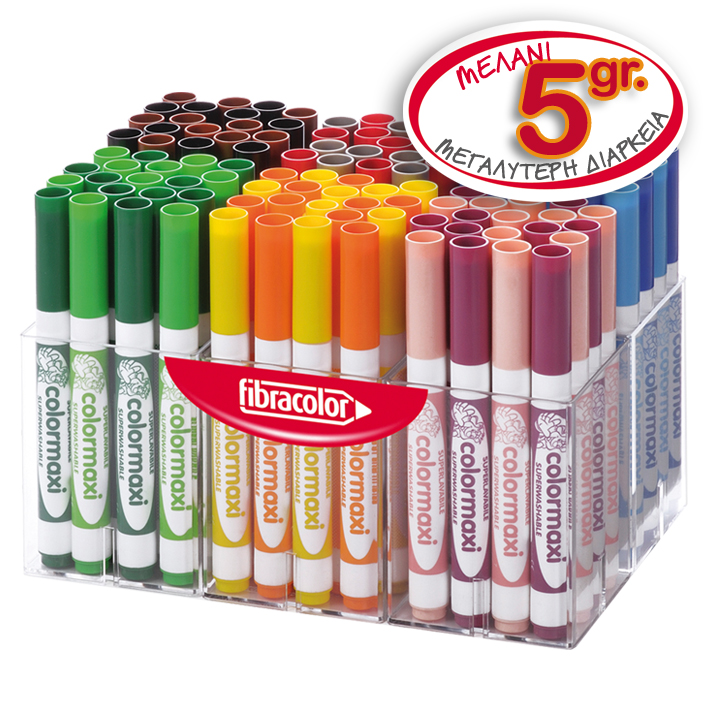 ΜΑΡΚΑΔΟΡΟΙ FIBRA (ΧΟΝΔΡΟΙ) COLORMAXI ΣΕΤ=120 ΤΕΜ 12 ΧΡΩΜ (6MM) 5gr 640SW120ΜΒ