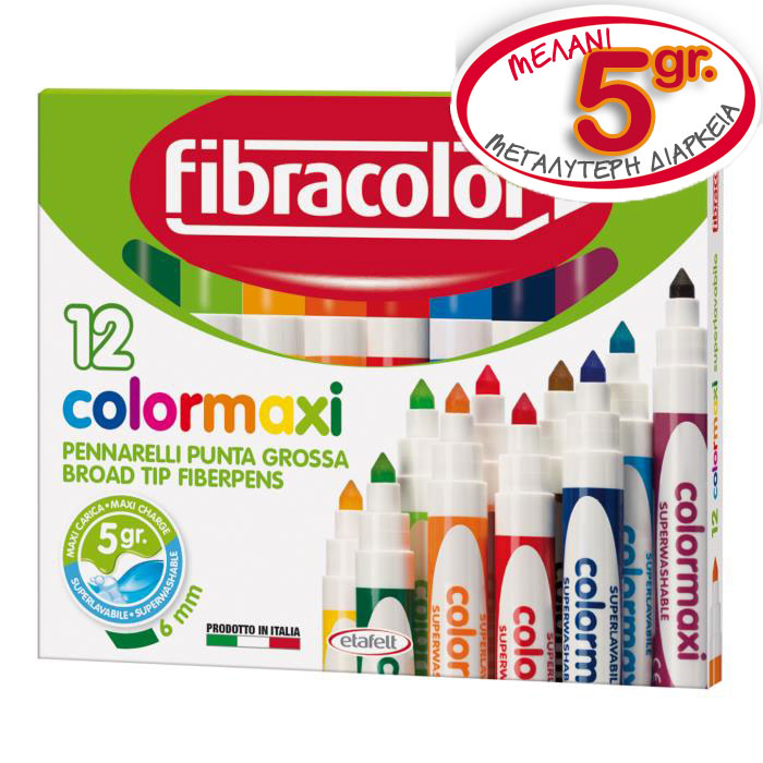 ΜΑΡΚΑΔΟΡΟΙ FIBRA (ΧΟΝΔΡΟΙ) COLORMAXI .12 ΧΡΩΜ (6MM) 5gr 640SW12S