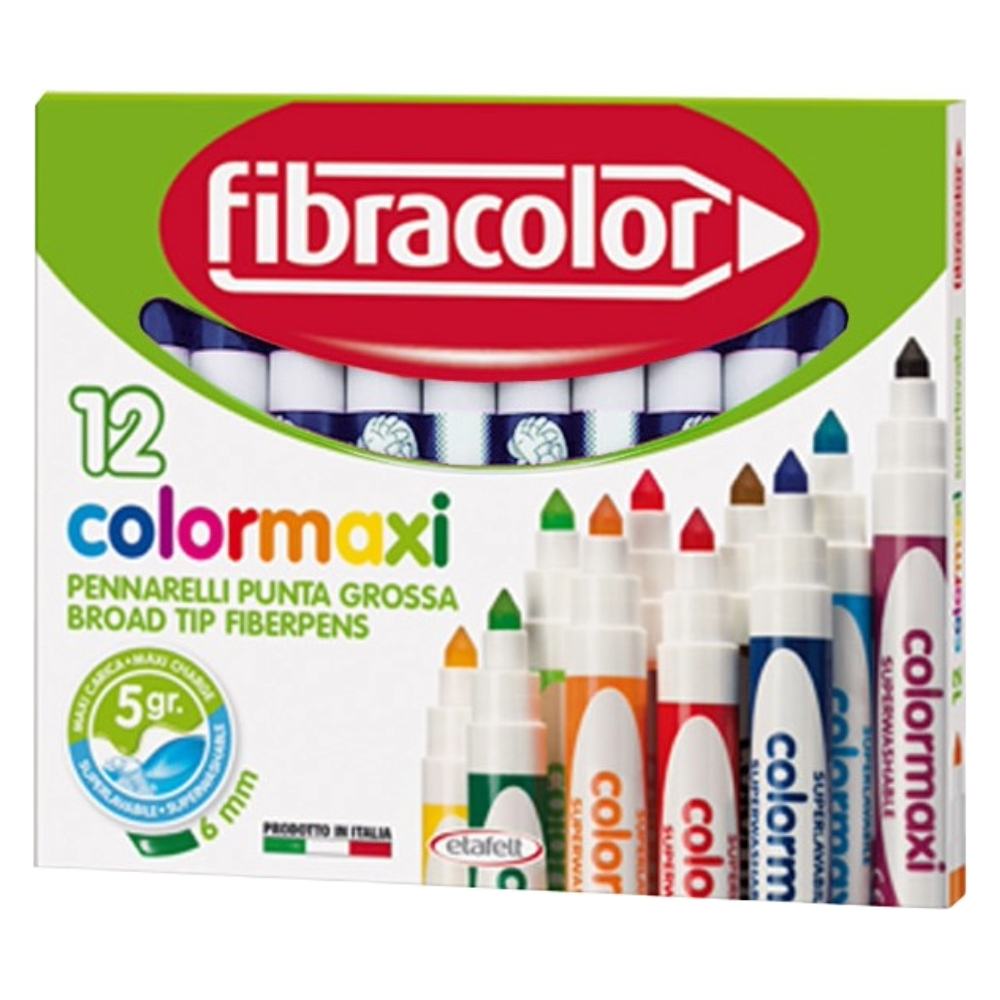 ΜΑΡΚΑΔΟΡΟΙ FIBRA (ΧΟΝΔΡΟΙ) COLORMAXI ΜΟΝΟΧΡΩΜΙΑ 12 ΤΕΜ (6MM) 5gr 640SW12Sxx