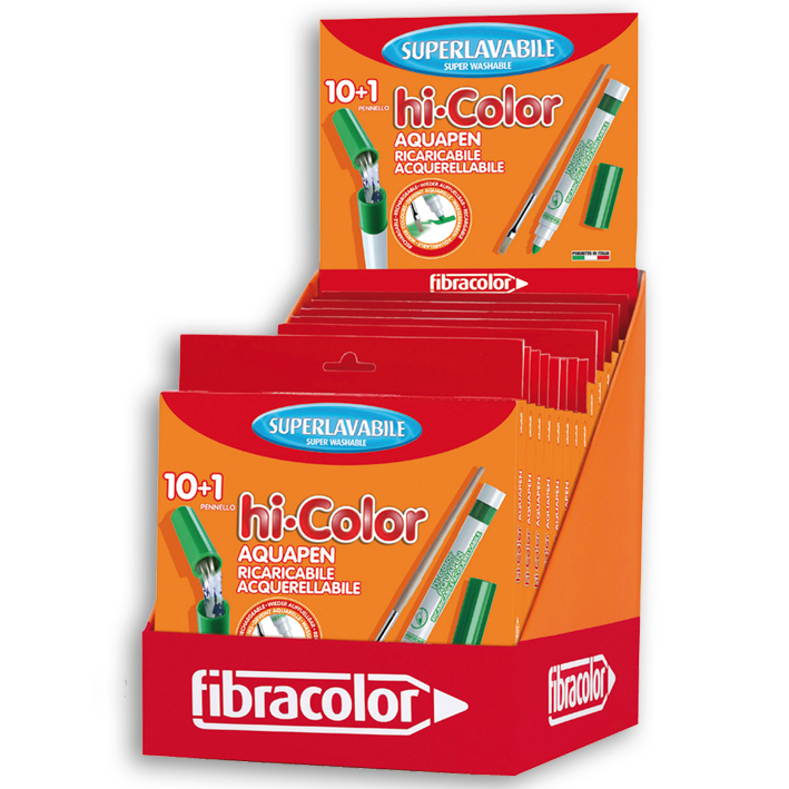 ΜΑΡΚΑΔΟΡΟΙ FIBRA (ΧΟΝΔΡΟΙ) HI-COLOR ΑΚΟΥΑΡΕΛΑΣ REFILLABLE 10+1 650DIS