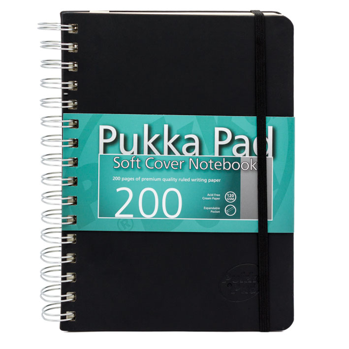 ΤΕΤΡΑΔΙΟ ΣΠΙΡΑΛ PUKKA 6875-SCN A5 ΜΑΥΡΟ ΕΞΩΦ. ΜΑΛΑΚΟ &ΛΑΣΤΙΧΟ 200ΣΕΛ.120 GSM