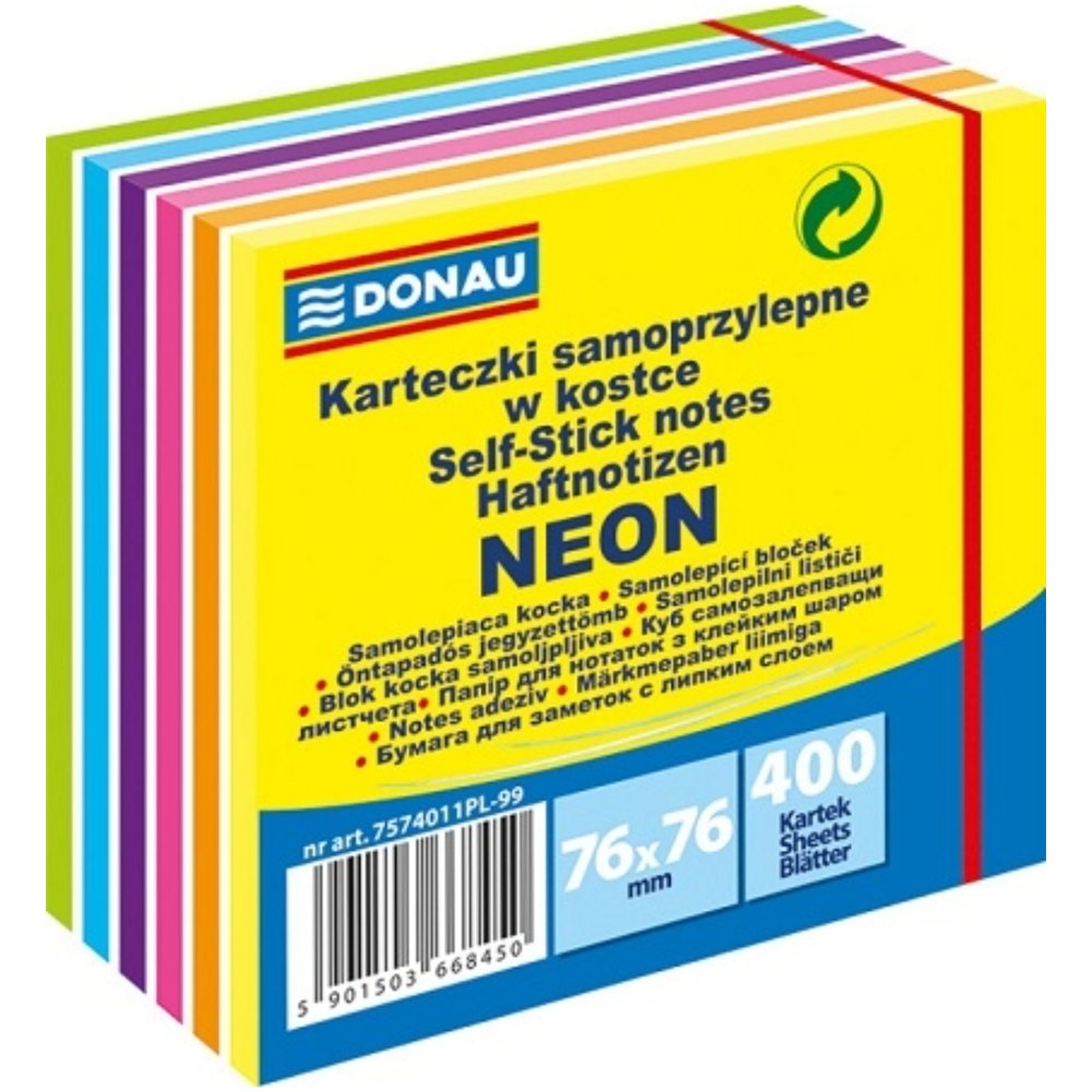 NOTES DONAU/OFFICE ΚΥΒΟΣ 75X75 400Φ NEON BRILLIANT 7574011PL-99