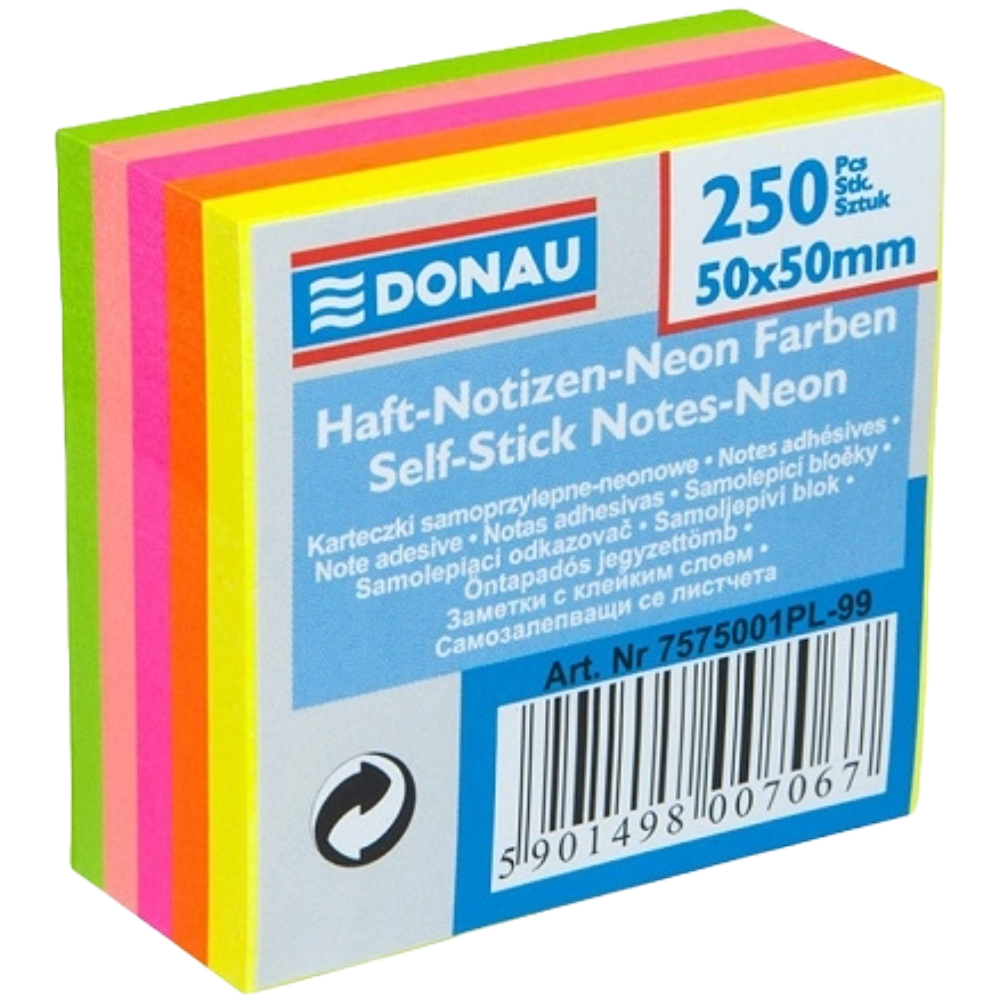 NOTES DONAU/OFFICE ΚΥΒΟΣ 50X50 250Φ NEON 7575001PL-99