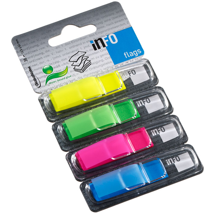 NOTES INFO ΣΕΛΙΔΟΔΕΙΚΤΕΣ 772775 ΚΑΡΤΕΛΑ 4 ΧΡΩΜΑΤΩΝ 12.5X43MM