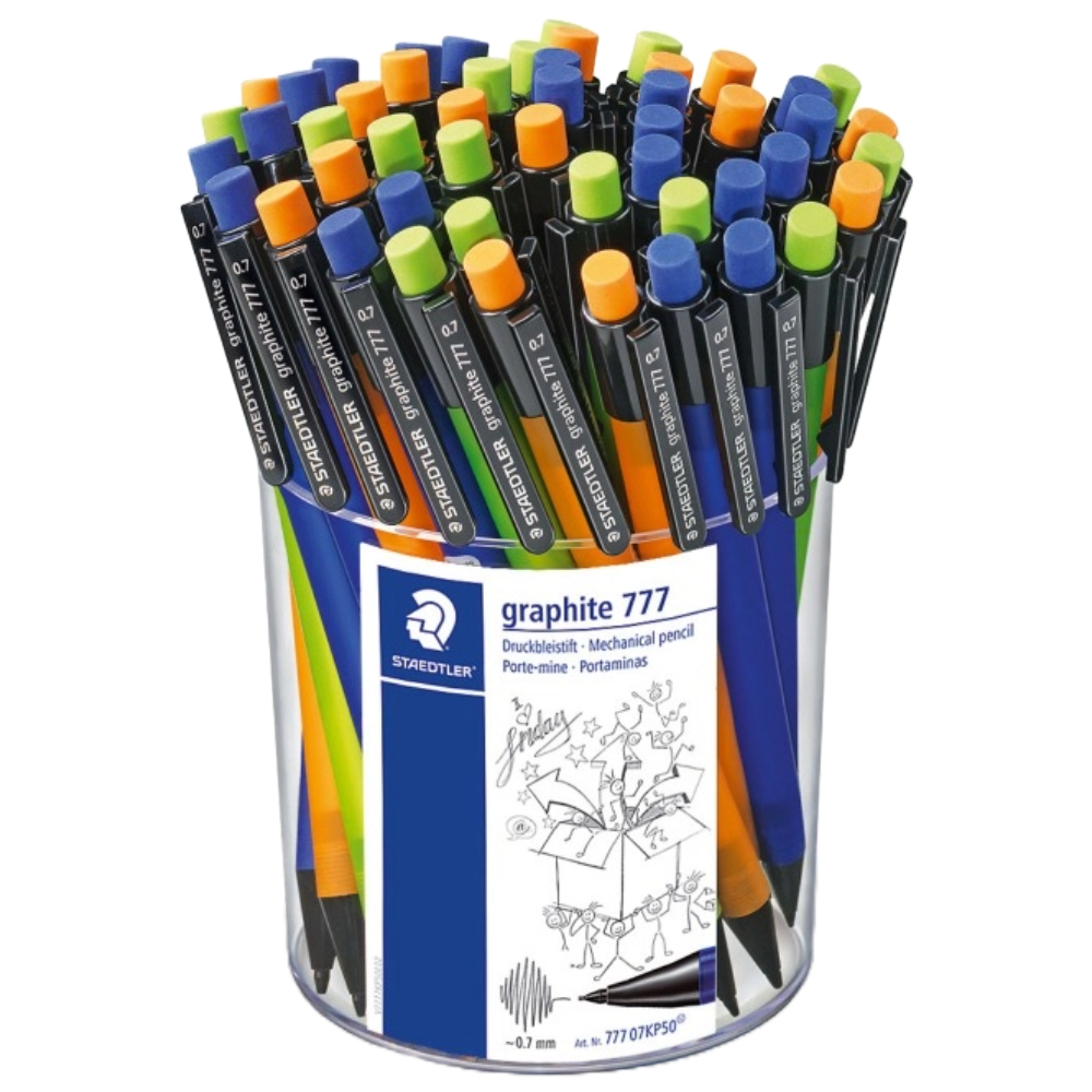 ΜΗΧΑΝΙΚΟ ΜΟΛΥΒΙ STAEDTLER 0,7 ΠΛΑΣΤΙΚΟ 777 07KP50 GRAPHITE (ΣΕΤ=50 ΤΕΜ.)
