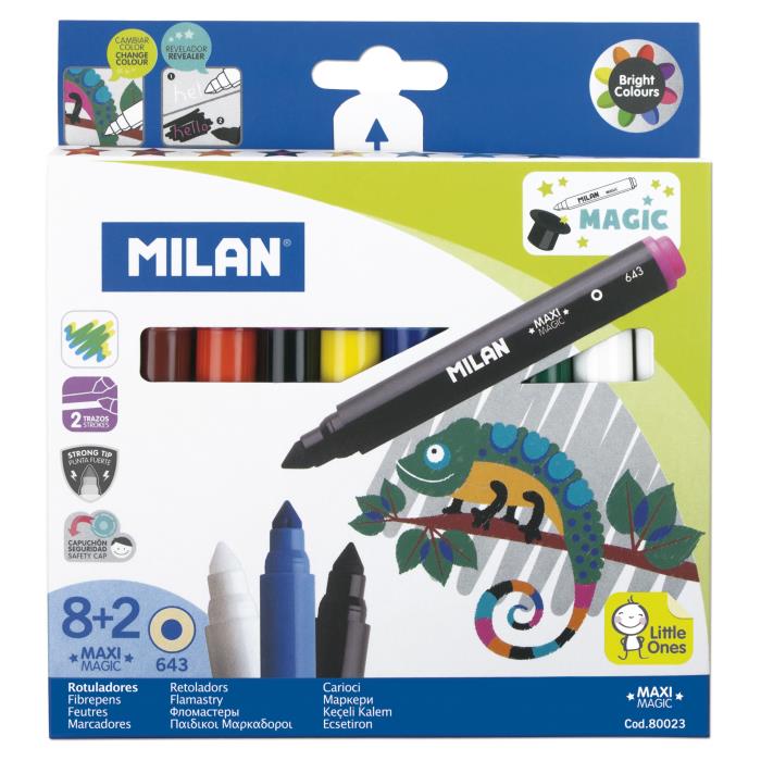 ΜΑΡΚΑΔΟΡΟΙ ΖΩΓΡΑΦΙΚΗΣ MILAN MAXI (7.5MM) ΜΑΓΙΚΟΙ 8+2 80023