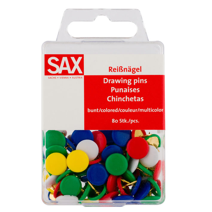ΠΙΝΕΖΕΣ SAX 811 ΧΡΩΜΑΤΙΣΤΕΣ (BLISTER 80 ΤΕΜ.) 811ASSORTED