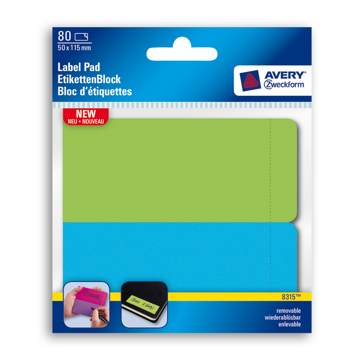 ΣΗΜΕΙΩΣΕΩΝ ΣΕΛΙΔΟΔΕΙΚΤΗΣ ΜΠΛΟΚ REMOVABLE 5X11,5CM 80Φ 2 ΑΣΟΡΤΙ ΠΛΑΙΣΙΑ AVERY 8315