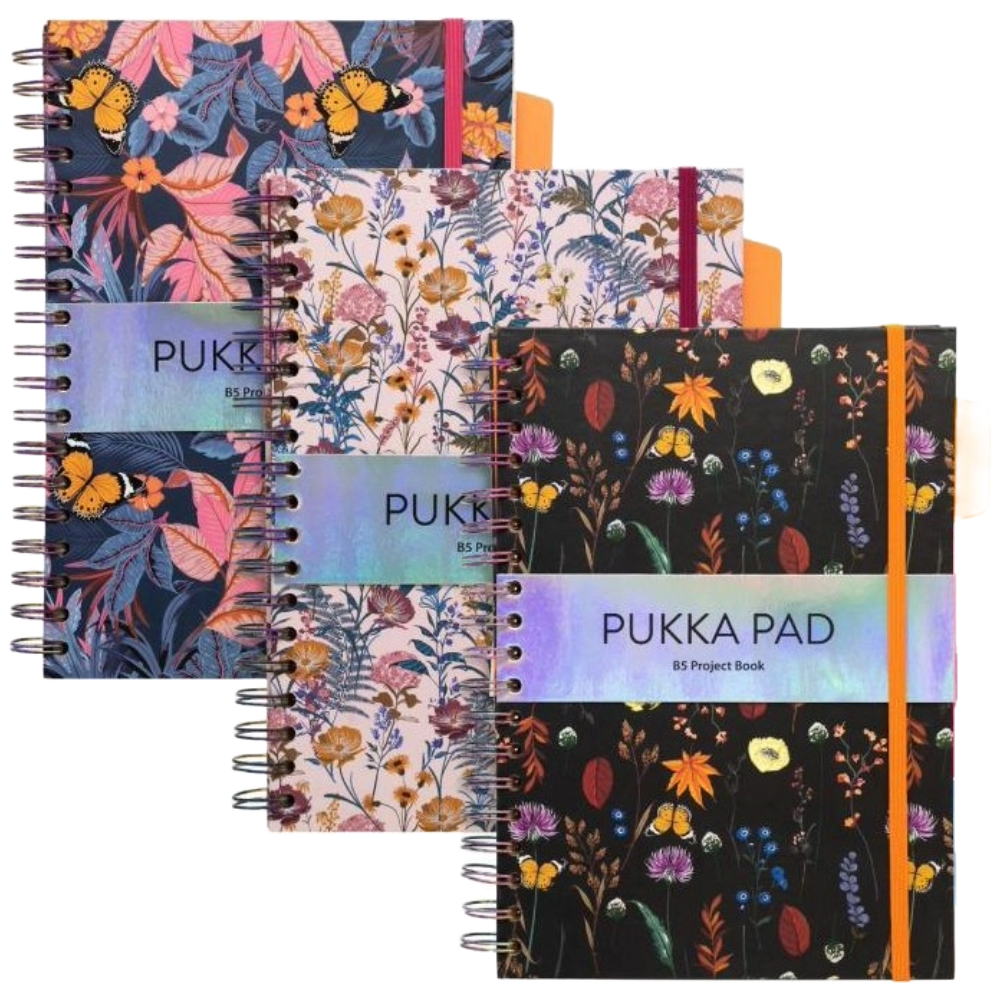 ΤΕΤΡΑΔΙΟ ΣΠΙΡΑΛ B5 PUKKA 9494-BLM BLOOM (+ΛΑΣΤΙΧΟ) 4Θ. 200ΣΕΛ. 80GSM (3 ΑΣΟΡΤΙ)