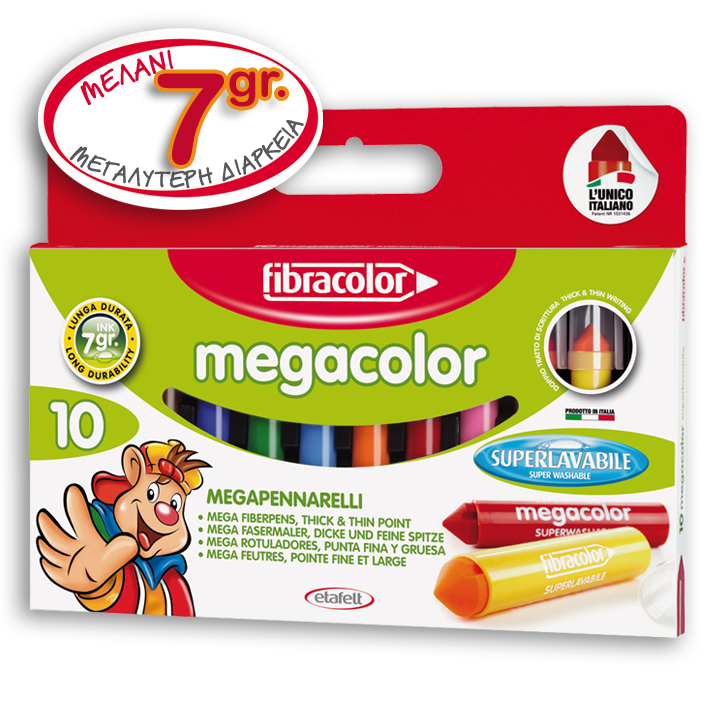 ΜΑΡΚΑΔΟΡΟΙ FIBRA MEGACOLOR 10 ΤΕΜ 950SW10S