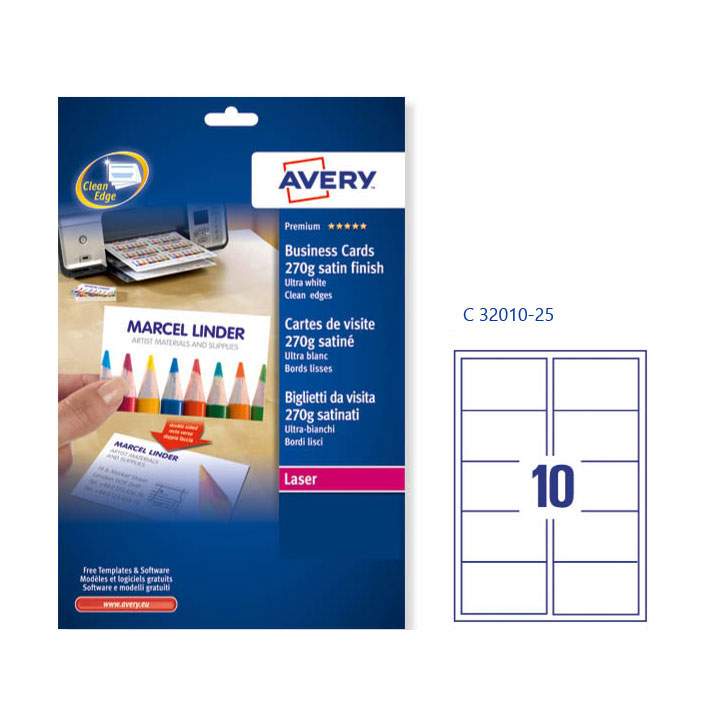 ΕΠΑΓΓΕΛΜΑΤΙΚΕΣ ΚΑΡΤΕΣ LASER 85 X 54 185GR 10/ΦΥΛΛΟ C32010-25